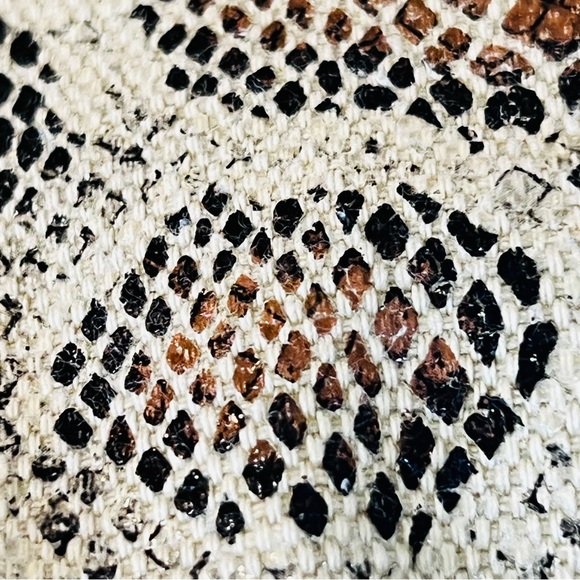 Faux Leather Multicolor Rattlesnake Textured Pattern Large Tote Bag Zippered 14" - Picture 11 of 11